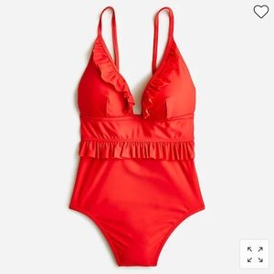 NWT J. Crew Ruffle Plunge One-Piece